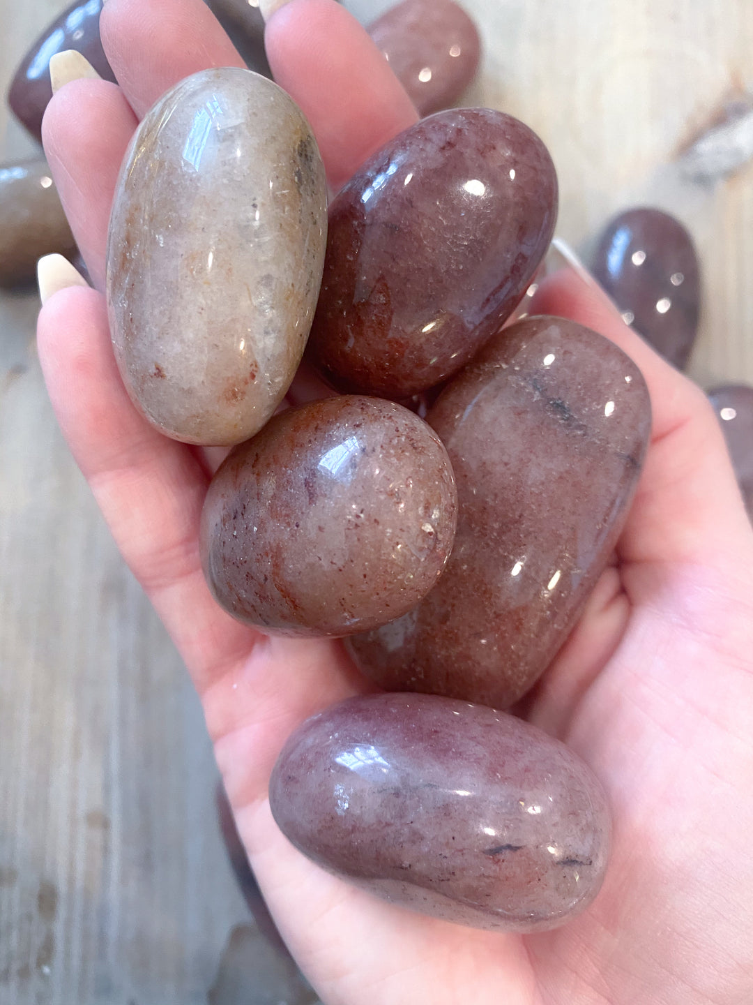 Strawberry Quartz Pebble Stone