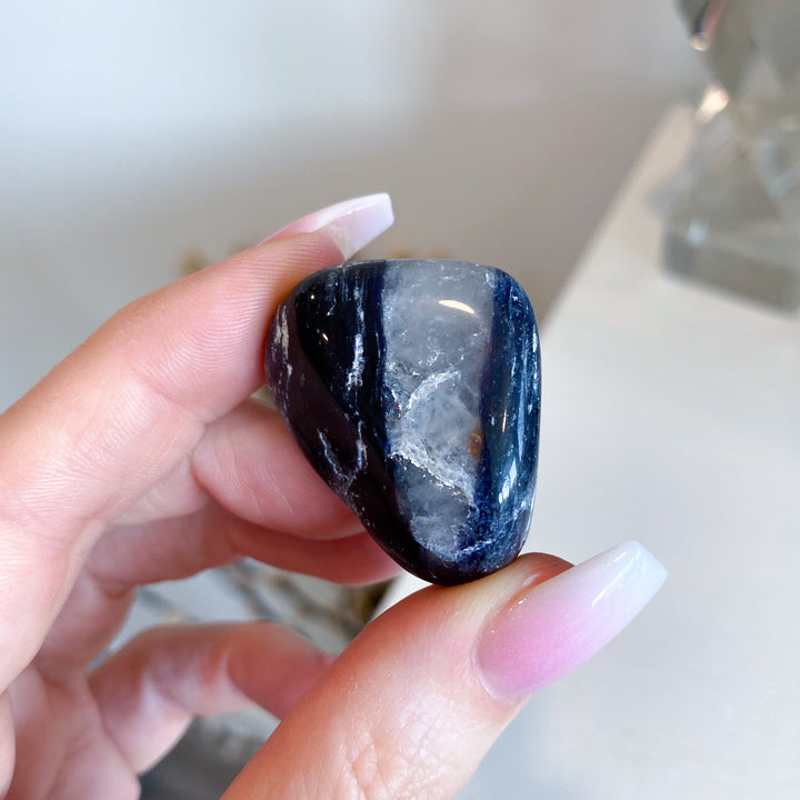Iolite Pebble w/ Quartz - Get Exact Piece