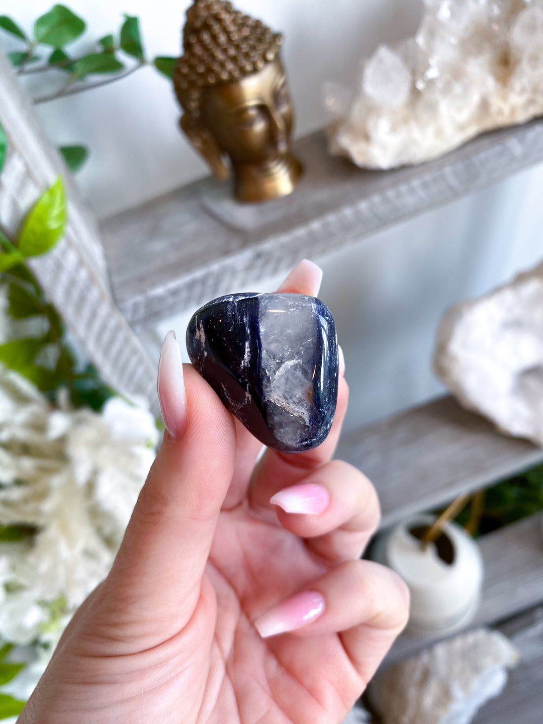 Iolite Pebble w/ Quartz - Get Exact Piece