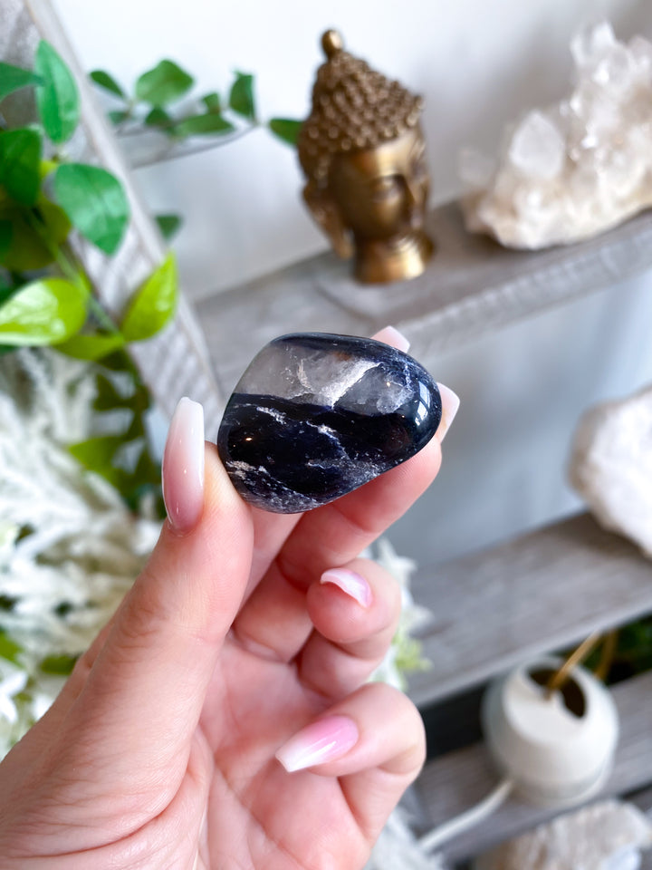 Iolite Pebble w/ Quartz - Get Exact Piece