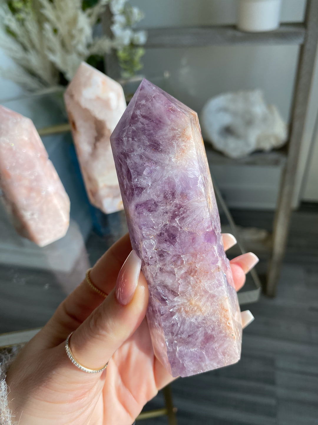 Beautiful Amethyst Flower Agate Tower #8