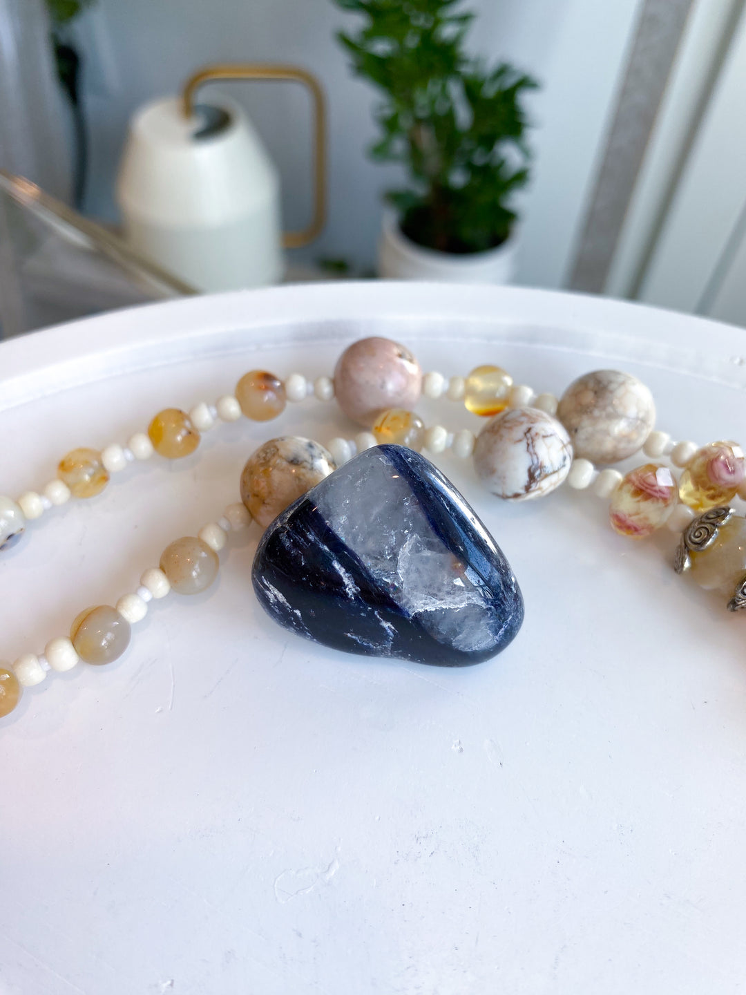 Iolite Pebble w/ Quartz - Get Exact Piece