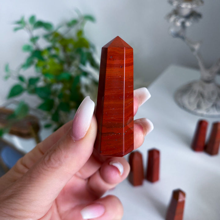 Small Red Jasper Tower - Six Sided