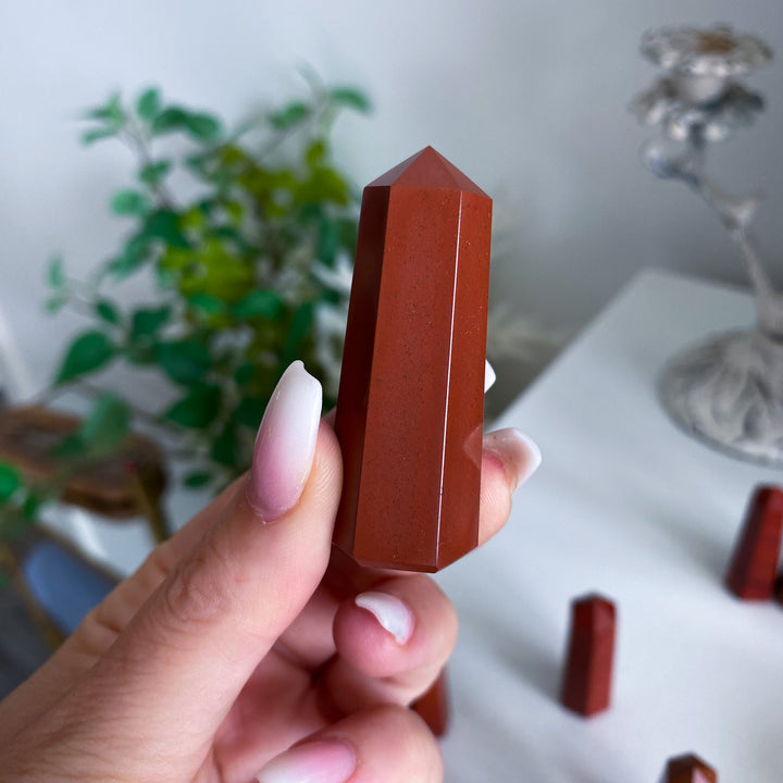 Small Red Jasper Tower - Six Sided