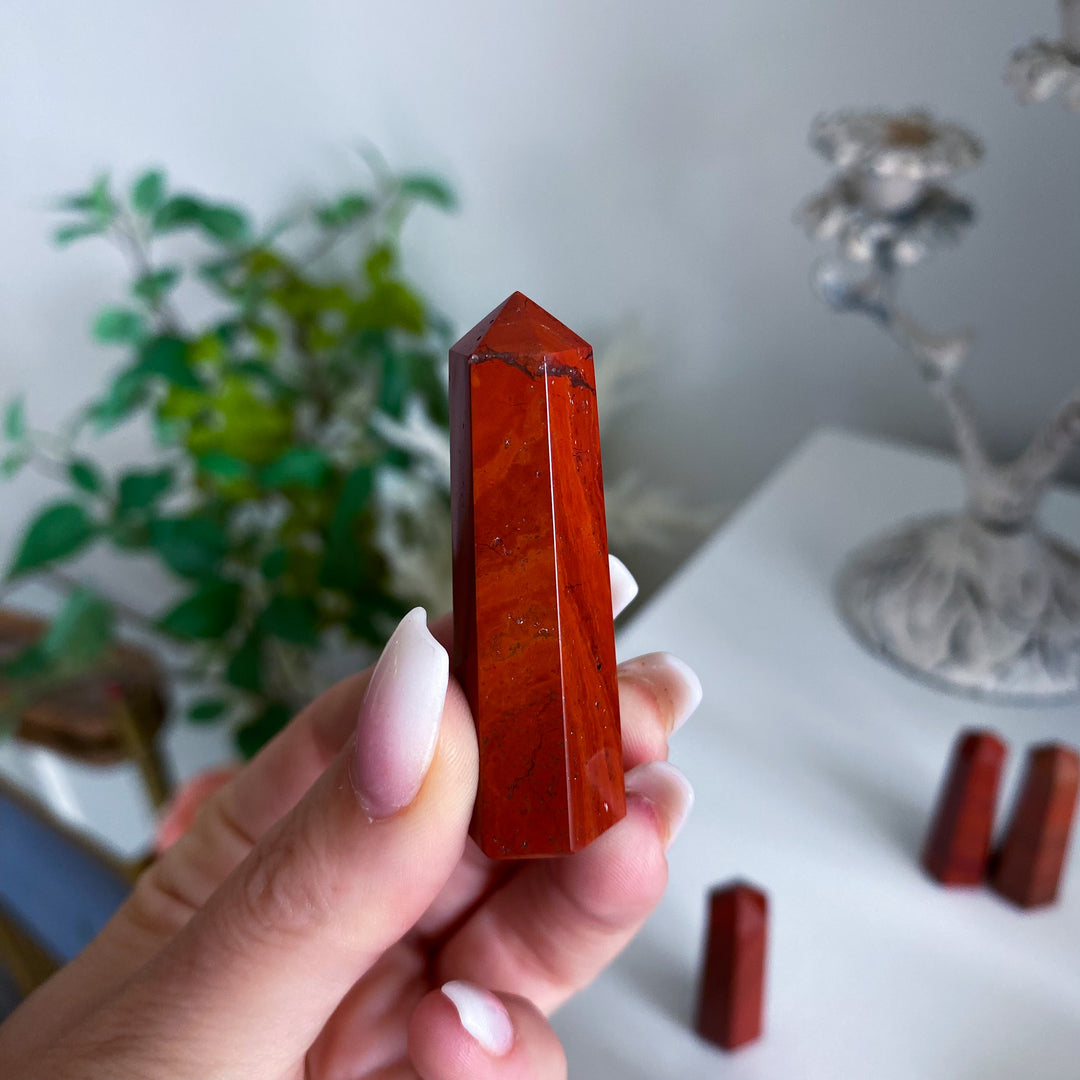 Small Red Jasper Tower - Six Sided