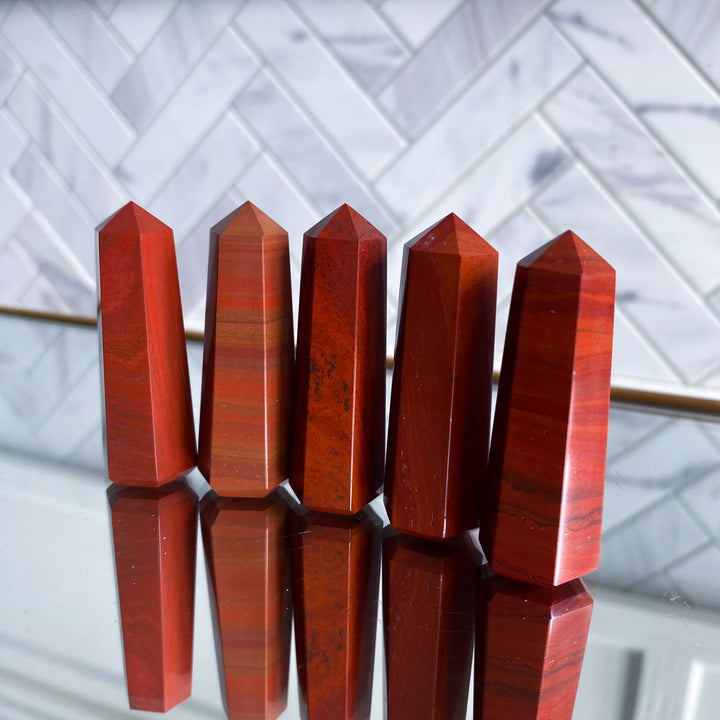 Small Red Jasper Tower - Six Sided