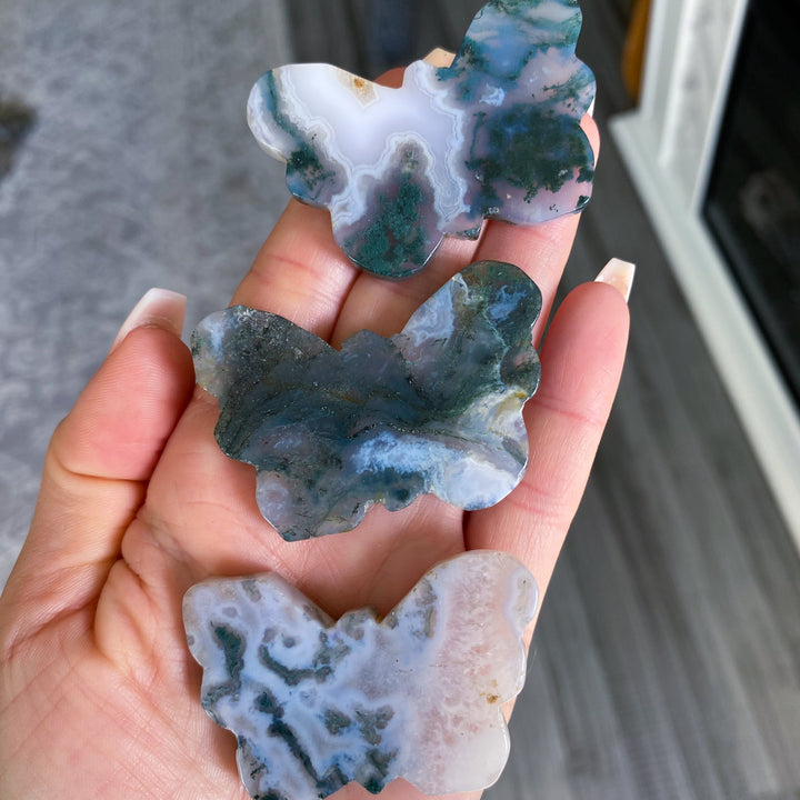 Moss Agate Butterfly - B Quality