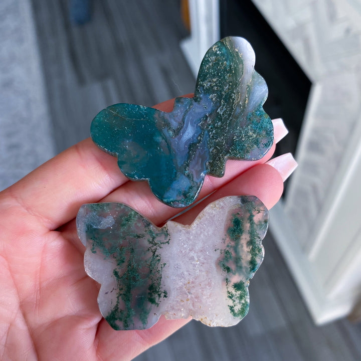 Moss Agate Butterfly - B Quality