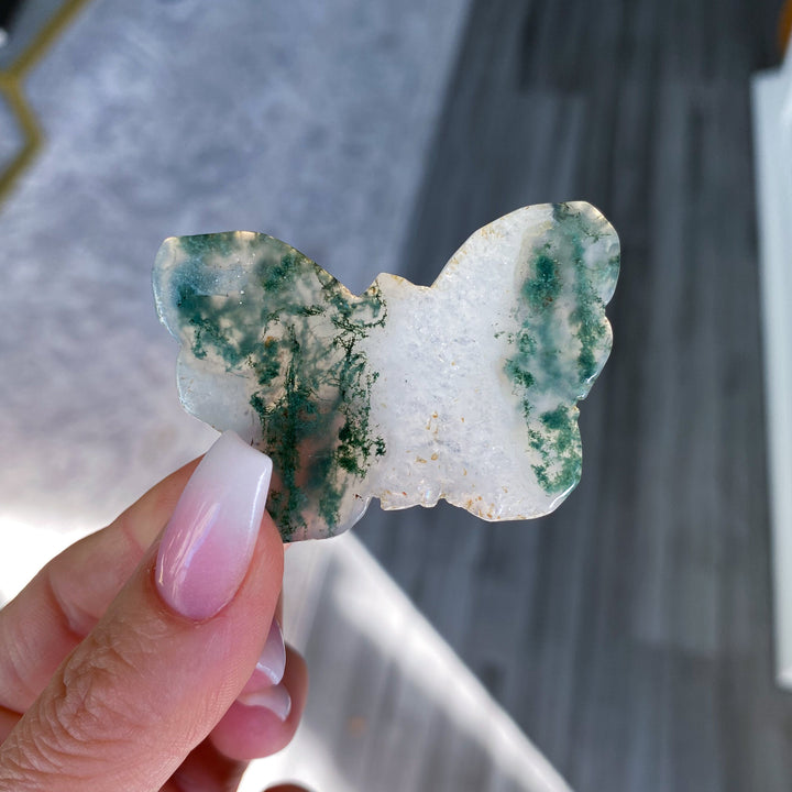 Moss Agate Butterfly - B Quality