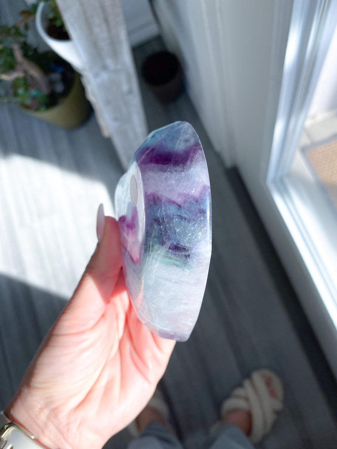 Rainbow Fluorite Heart Dish, Bowl