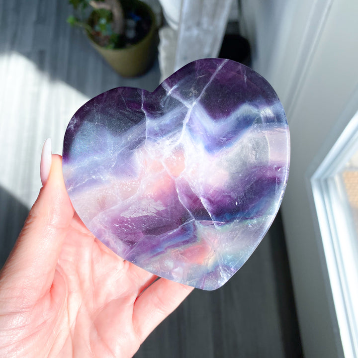 Rainbow Fluorite Heart Dish, Bowl