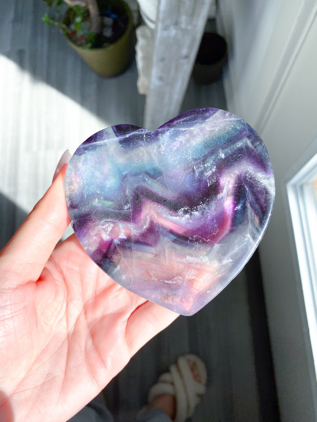 Rainbow Fluorite Heart Dish, Bowl