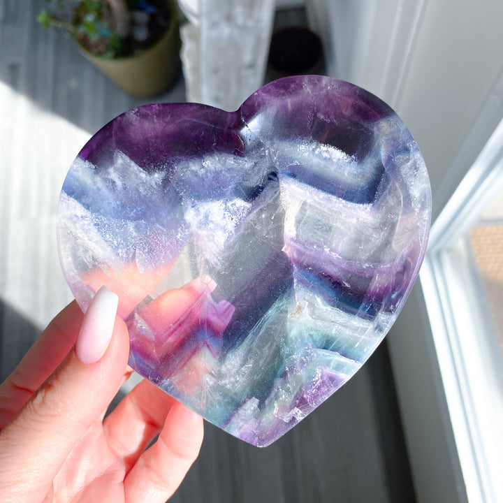 Rainbow Fluorite Heart Dish, Bowl