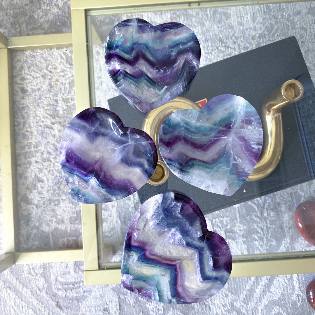 Rainbow Fluorite Heart Dish, Bowl