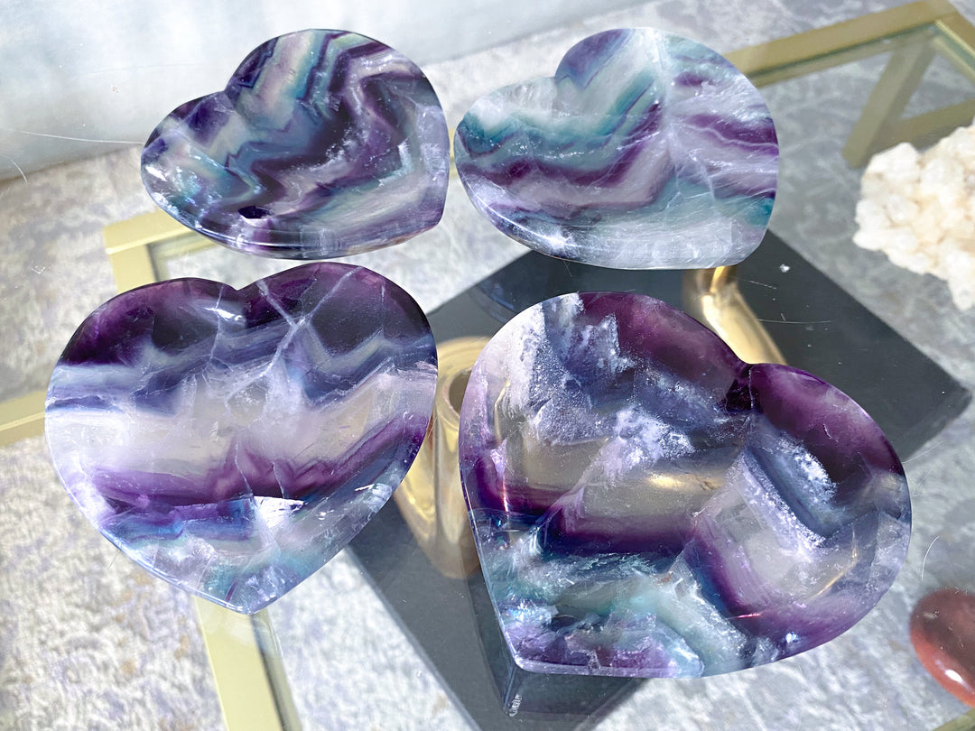 Rainbow Fluorite Heart Dish, Bowl