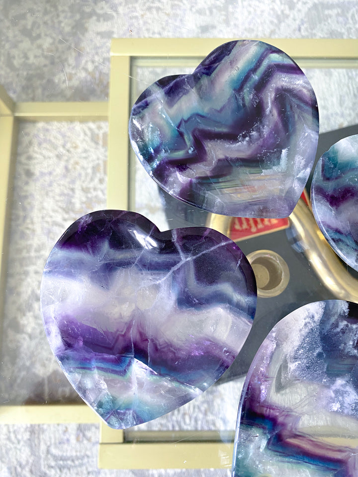 Rainbow Fluorite Heart Dish, Bowl