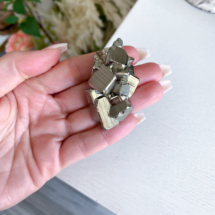 Wealth: Shiny, Unique Pyrite Cluster 