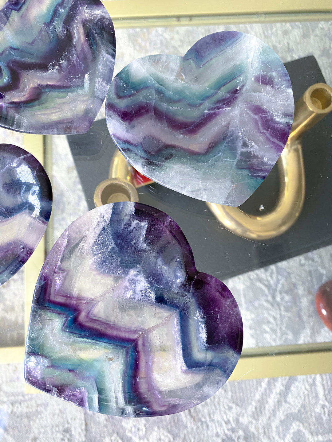 Rainbow Fluorite Heart Dish, Bowl