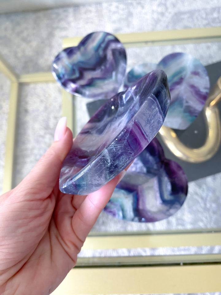 Rainbow Fluorite Heart Dish, Bowl