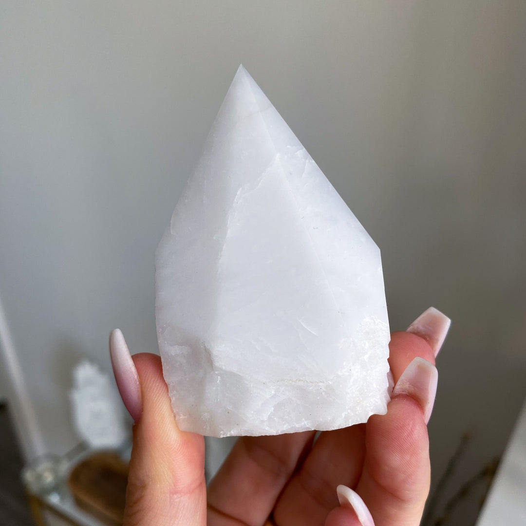 White Aventurine Top Polish Tower