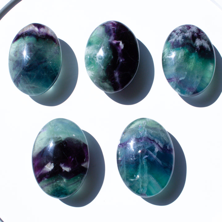 Inclusion Rainbow Fluorite Palm Stone