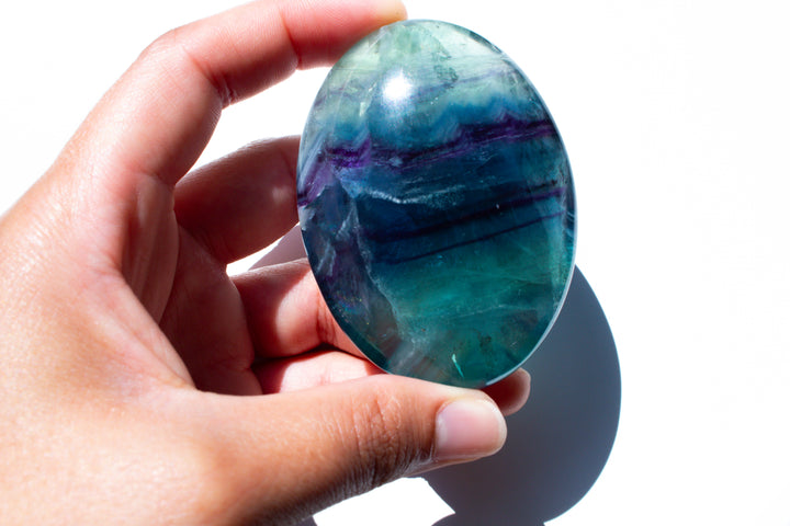 Inclusion Rainbow Fluorite Palm Stone
