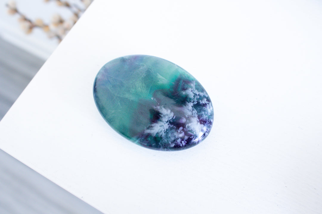 Inclusion Rainbow Fluorite Palm Stone