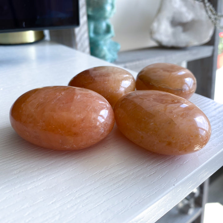 Orange Aventurine Palm Stone - B Quality