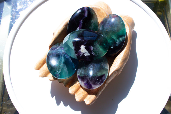 Inclusion Rainbow Fluorite Palm Stone