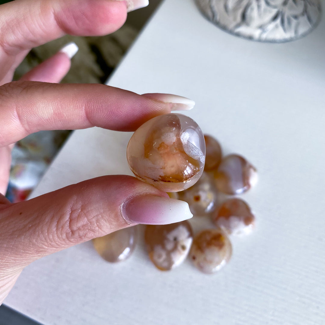 Red Flower Agate Tumble