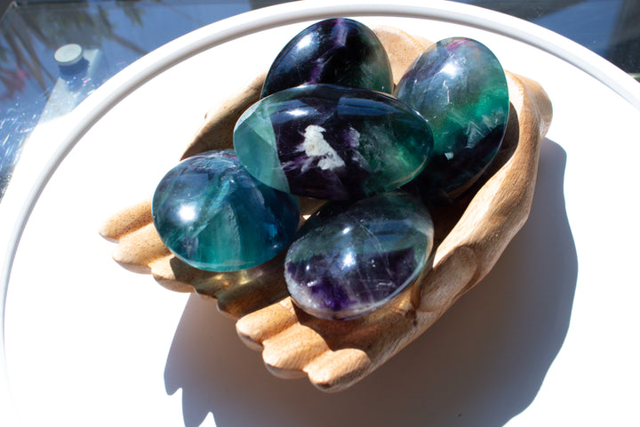 Inclusion Rainbow Fluorite Palm Stone