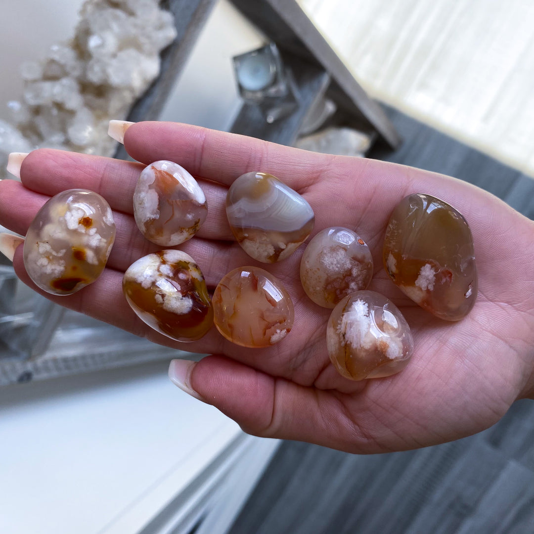 Red Flower Agate Tumble