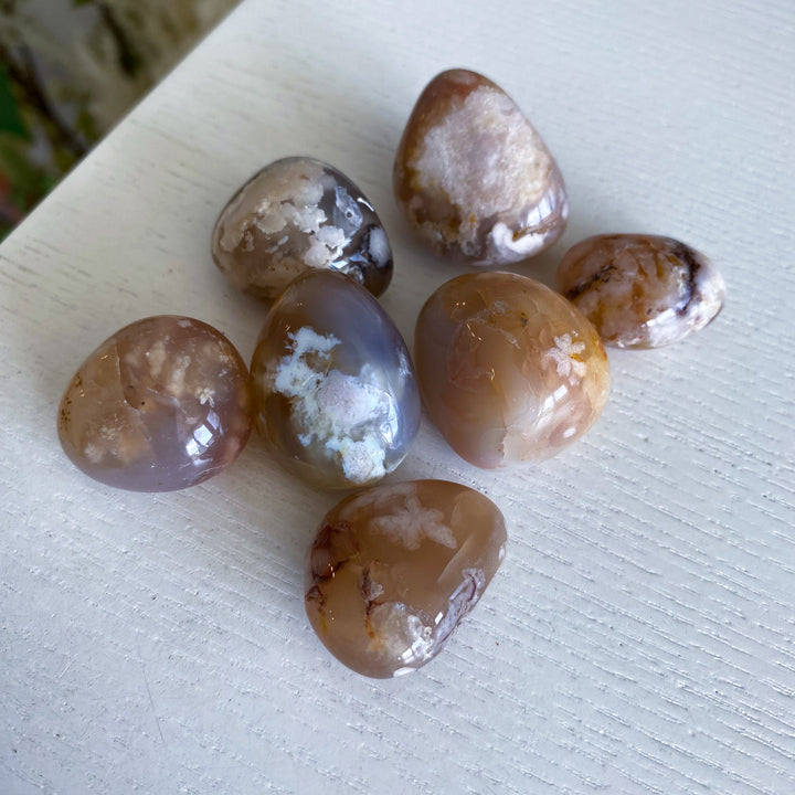 B Quality Flower Agate Tumble
