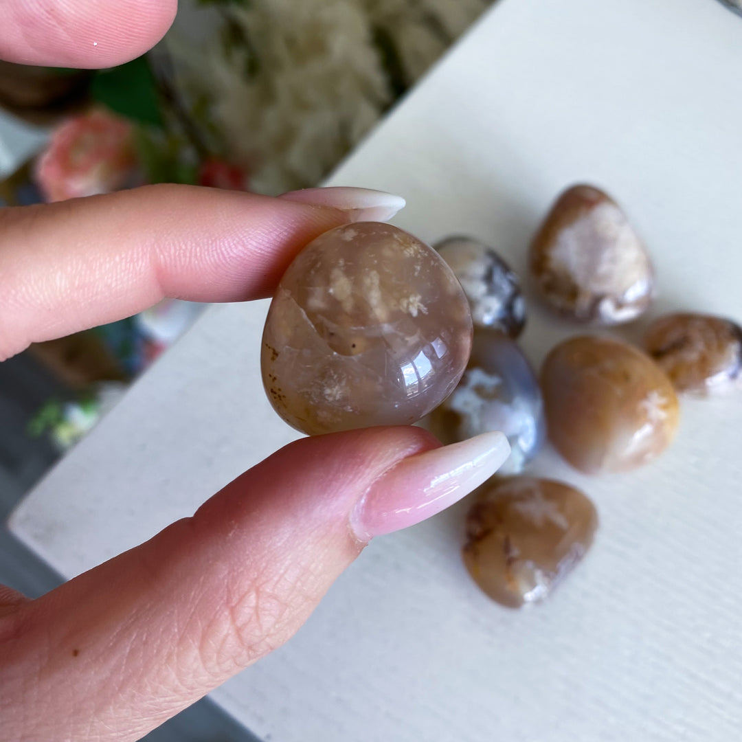 B Quality Flower Agate Tumble