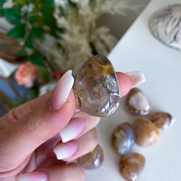 B Quality Flower Agate Tumble