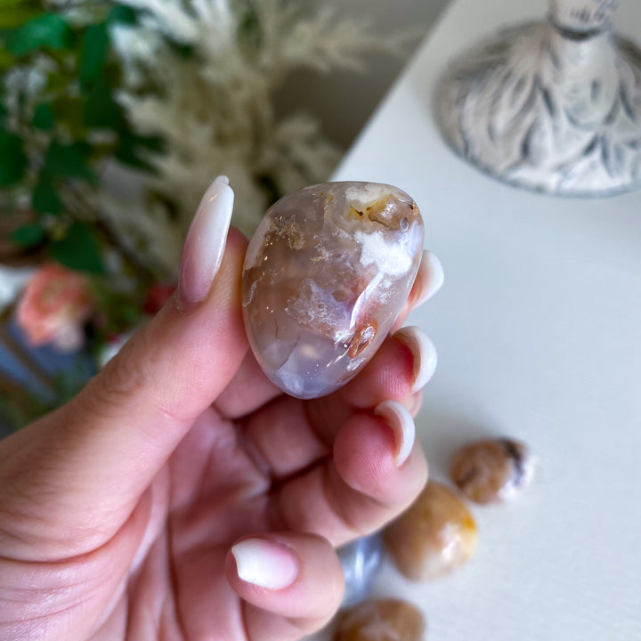 B Quality Flower Agate Tumble
