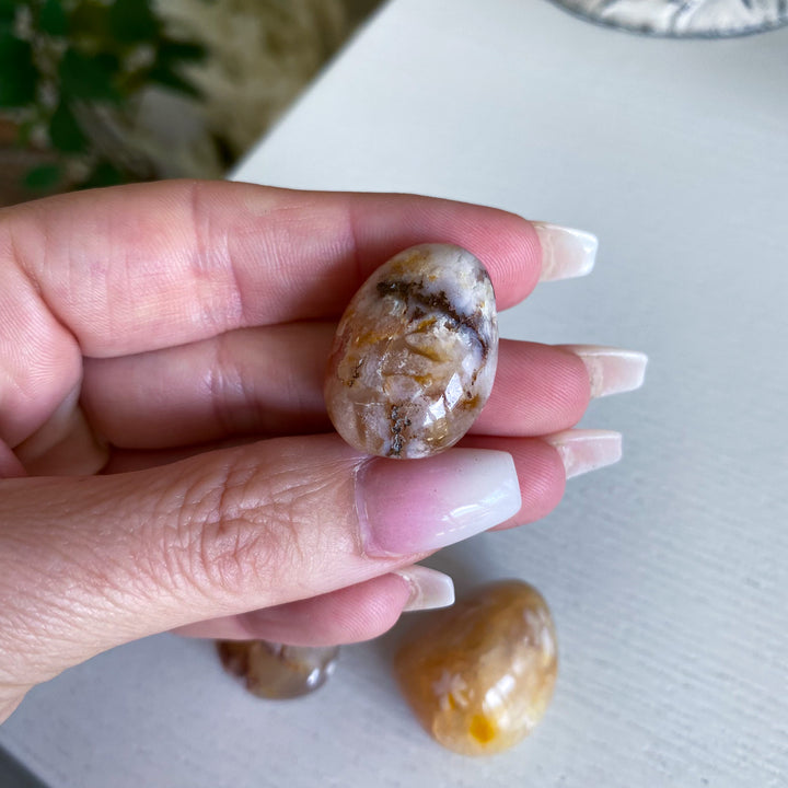 B Quality Flower Agate Tumble