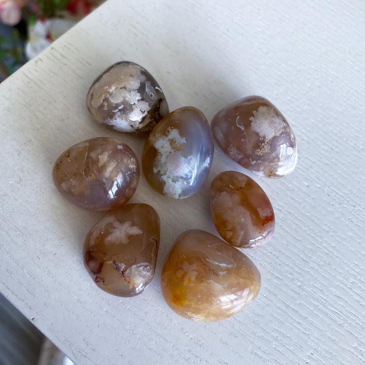 B Quality Flower Agate Tumble