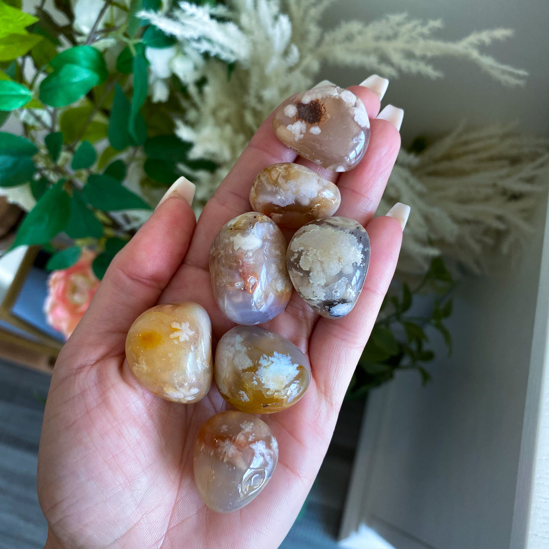 B Quality Flower Agate Tumble