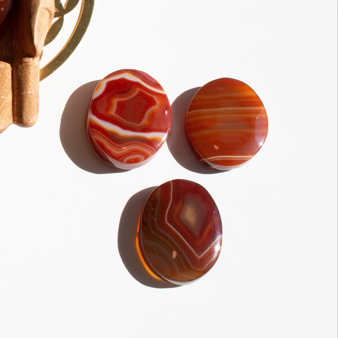 Smooth, Flat Carnelian Palm Stone