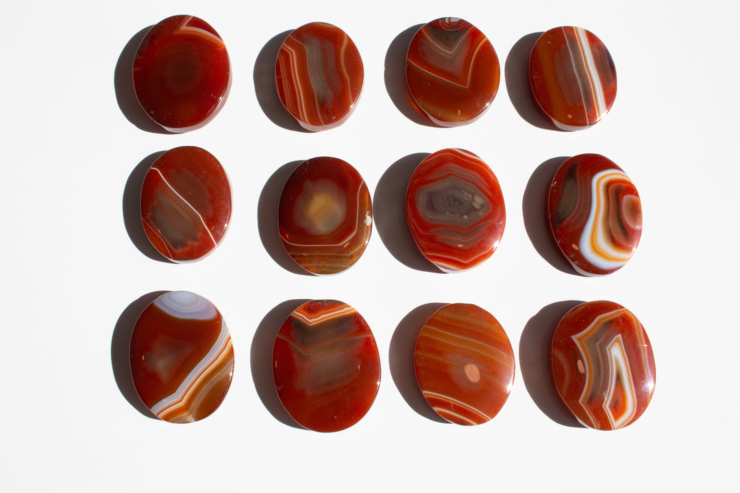 Smooth, Flat Carnelian Palm Stone