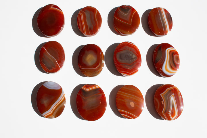 Smooth, Flat Carnelian Palm Stone