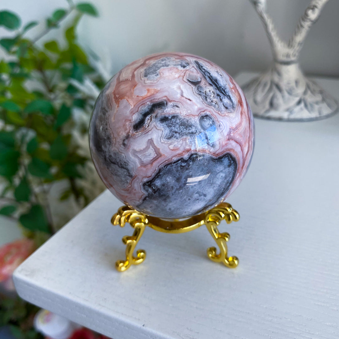Mexican Crazy Lace Agate Sphere 