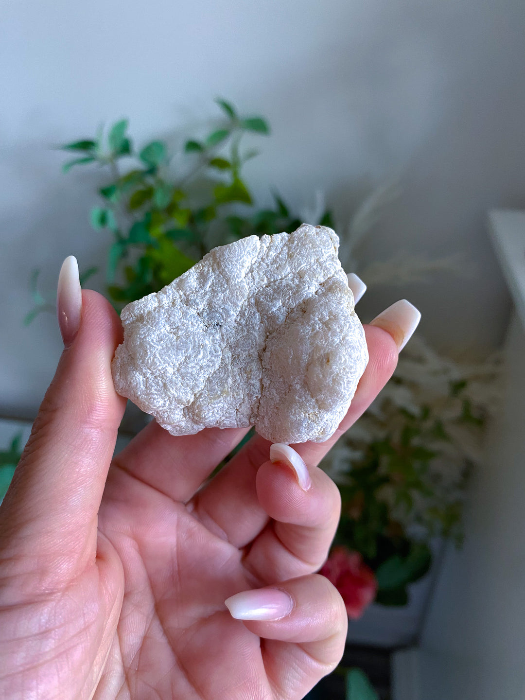 White Angel Aura Calcite Crystal Geode