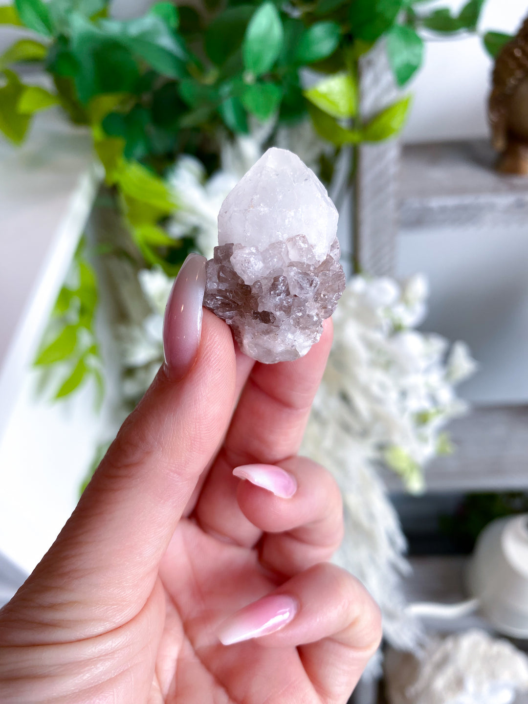 RARE White, Smokey Spirit Quartz Cluster #3 - Get Exact item