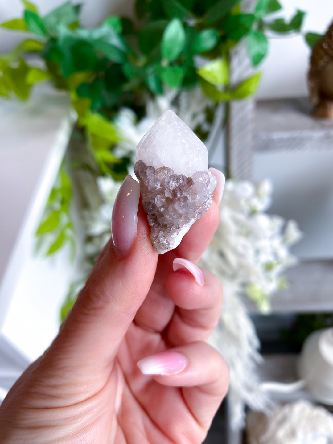RARE White, Smokey Spirit Quartz Cluster #3 - Get Exact item
