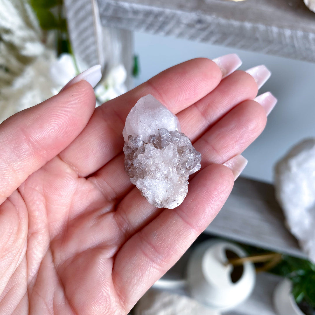 RARE White, Smokey Spirit Quartz Cluster #3 - Get Exact item