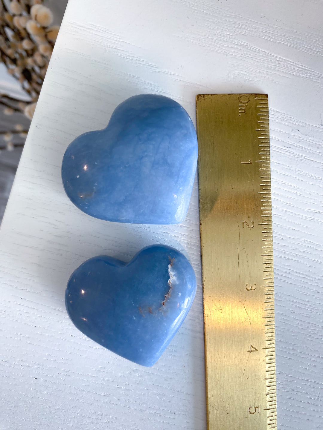 Puffy Angelite Heart 2"