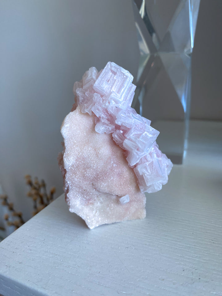 Unique Self Standing Pink Halite Cluster #4