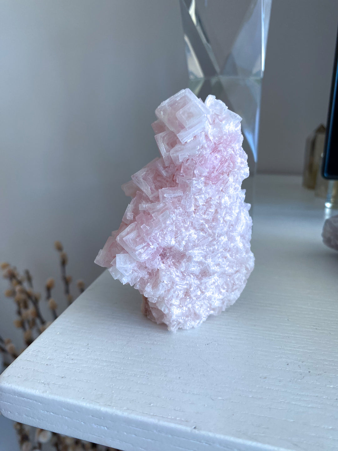 Unique Self Standing Pink Halite Cluster #4